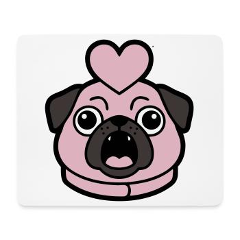 Mops Hund Herz Liebe Bellen - Mousepad (Querformat) - Weiß - Vorne