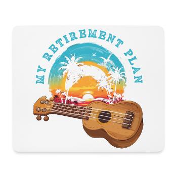 Mon plan de retraite Ukulélé Hawaii Musician à la retraite - Tapis de souris (format paysage) - blanc - Devant