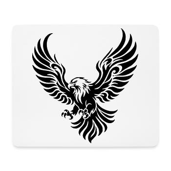 Kraftvoller Adler mit ausgebreiteten Schwingen - Mousepad (Querformat) - Weiß - Vorne