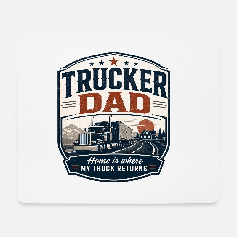 Trucker Papa LKW Fahrer Geschenk - Mousepad (Querformat) - Weiß
