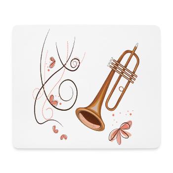 Posaune Musikinstrument - Mousepad (Querformat) - Weiß - Vorne