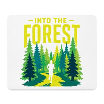 Course sur sentier - Dans la forêt - Tapis de souris (format paysage) - blanc - Devant