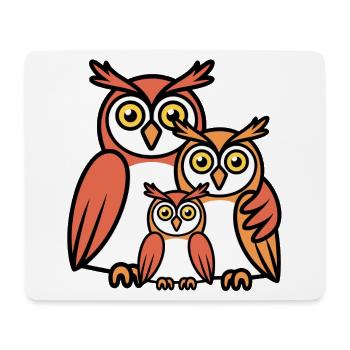 Owls Cartoon - Mouse Pad (horizontal) - white - Front