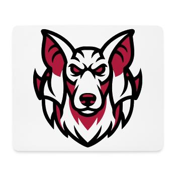Weisser Wolf Maskottchen - Mousepad (Querformat) - Weiß - Vorne