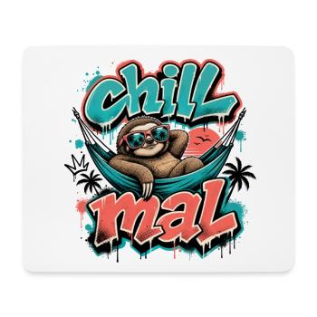 Chill Mal  Cooles Faultier Graffiti Design - Mousepad (Querformat) - Weiß - Vorne