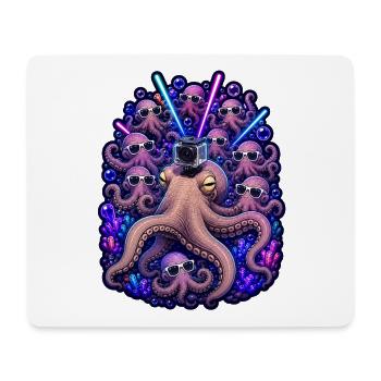 Neon Octopus Rave Kamerateam - Mousepad (Querformat) - Weiß - Vorne