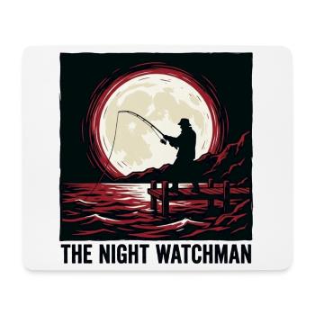 Der Nachtwächter – Nachtfischen bei Vollmond - Mousepad (Querformat) - Weiß - Vorne