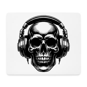 Skull mit Headset - Mousepad (Querformat) - Weiß - Vorne