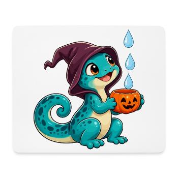 Kuscheldino Halloween Kürbis - Mousepad (Querformat) - Weiß - Vorne