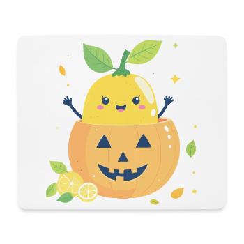 Zitrone im Halloween-Kürbis - Mousepad (Querformat) - Weiß - Vorne
