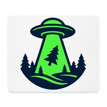 Ufo Wald Entfuehrung Grafik - Mousepad (Querformat) - Weiß - Vorne