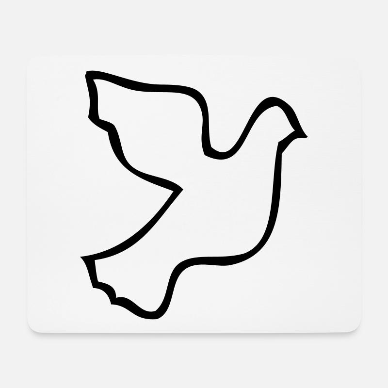 Colombe de la paix - Tapis de souris (format paysage) - blanc