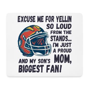Entschuldige das laute schreien, Football Mama - Mousepad (Querformat) - Weiß - Vorne
