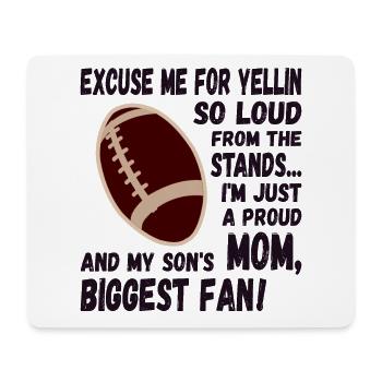 Entschuldige das laute schreien, Football Mama - Mousepad (Querformat) - Weiß - Vorne