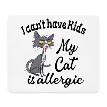 Kann keine Kinder haben meine Katze ist allergisch - Mousepad (Querformat) - Weiß - Vorne