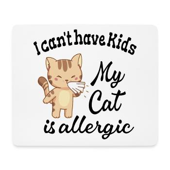 Kann keine Kinder haben meine Katze ist allergisch - Mousepad (Querformat) - Weiß - Vorne