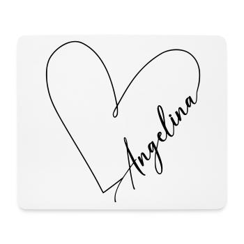 Angelina Name Herzlinie - Mousepad (Querformat) - Weiß - Vorne