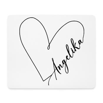 Angelika Name Heart Line - Mouse Pad (horizontal) - white - Front