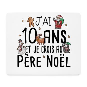 10 Ans Anniversaire Cadeau Père Noël Humour Enfant - Tapis de souris (format paysage) - blanc - Devant