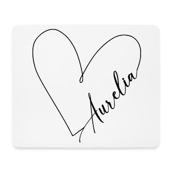 Aurelia Name Heart Line - Mouse Pad (horizontal) - white - Front
