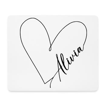 Alivia Name Heart Line - Mouse Pad (horizontal) - white - Front