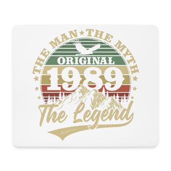 1989 Vintage anniversaire homme mythe légende - Tapis de souris (format paysage) - blanc - Devant
