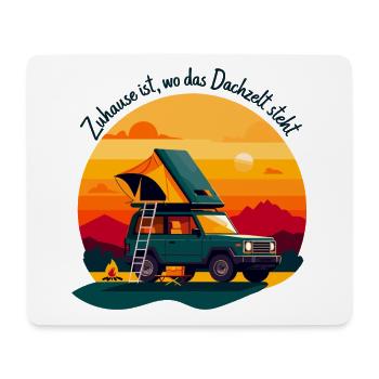 Zuhause unterm Dachzelt - Mousepad (Querformat) - Weiß - Vorne
