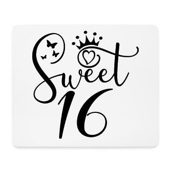 Sweet Sixteen Mignon cadeau de 16 ans - Tapis de souris (format paysage) - blanc - Devant