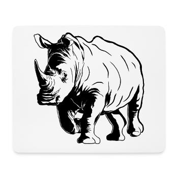Rhino Sketch Rhinoceros Safari Wildtierliebhaber - Mousepad (Querformat) - Weiß - Vorne