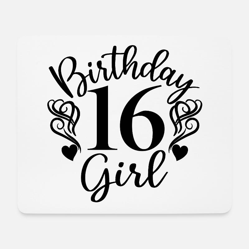 16. Geburtstag Frauen Ihr Geburtstagskind 16 Jahre alt - Mousepad (Querformat) - Weiß