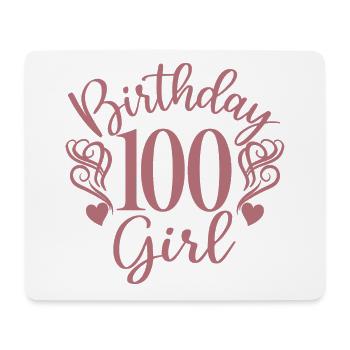 100e anniversaire Femmes Anniversaire Fille 100 ans - Tapis de souris (format paysage) - blanc - Devant