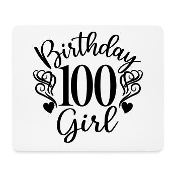 100e anniversaire Femmes Anniversaire Fille 100 ans - Tapis de souris (format paysage) - blanc - Devant