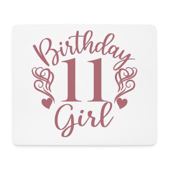 11th Birthday Girl, 11 Years Old Gift For Kids - Mouse Pad (horizontal) - white - Front