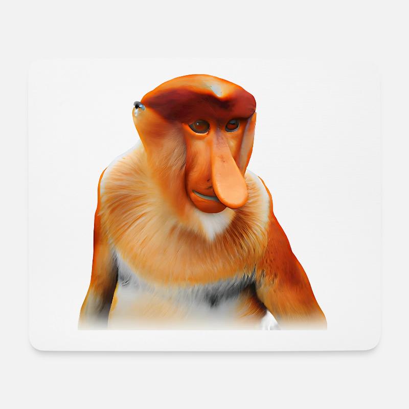 Der exotische Nasenaffe - Mousepad (Querformat) - Weiß
