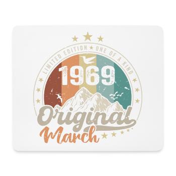 Cadeau D'anniversaire Nées En Mars 1969 Retro 1969 - Tapis de souris (format paysage) - blanc - Devant