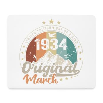 Cadeau D'anniversaire Nées En Mars 1934 Retro 1934 - Tapis de souris (format paysage) - blanc - Devant
