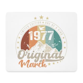 Cadeau D'anniversaire Nées En Mars 1977 Retro 1977 - Tapis de souris (format paysage) - blanc - Devant