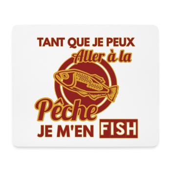 Pecheur shirt • Je m´en Fish • Pecheur Cadeau - Tapis de souris (format paysage) - blanc - Devant