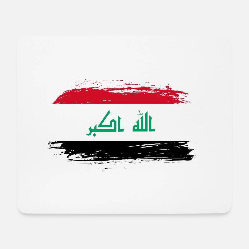 Drapeau de l’Irak - Tapis de souris (format paysage) - blanc