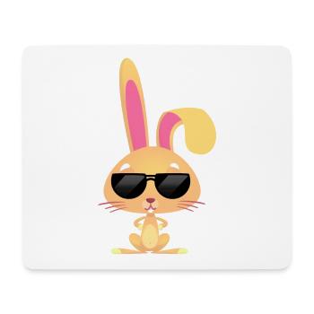 cool, cute with sunglasses - Mouse Pad (horizontal) - white - Front