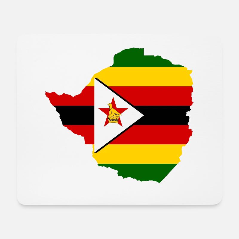 Simbabwe Flagge Landkarte Fahne - Mousepad (Querformat) - Weiß