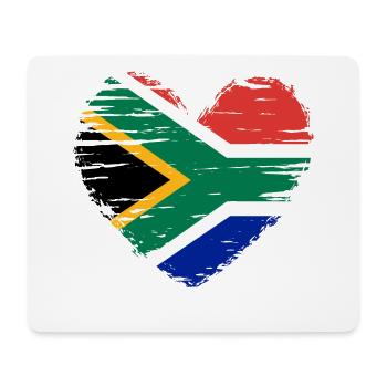 Coeur, drapeau, drapeau et armoiries de l'Afrique du Sud. - Tapis de souris (format paysage) - blanc - Devant