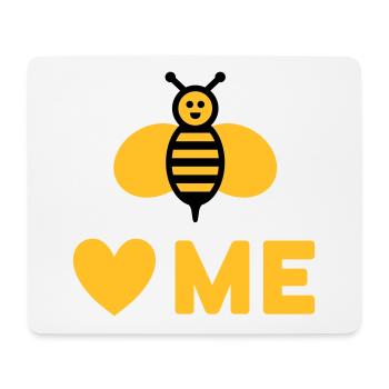 Bees love me (Biene, Herz) - Mousepad (Querformat) - Weiß - Vorne