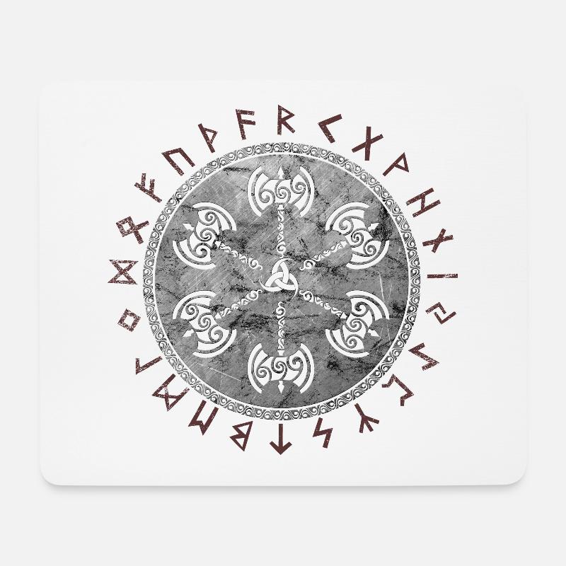 Celtic Viking Vegvisir Compass Viking - Tapis de souris (format paysage) - blanc