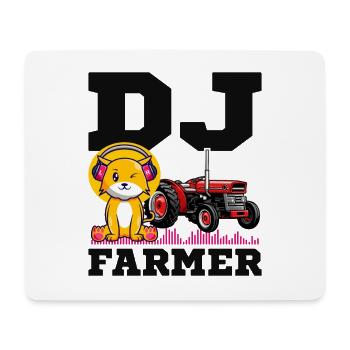 DJ Farmer Cat Farm Driving Tractor Musique Drôle - Tapis de souris (format paysage) - blanc - Devant
