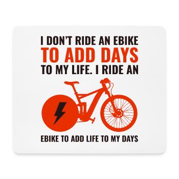 E-Bike Vélo électrique Vélo Cyclisme Biker VTT - Tapis de souris (format paysage) - blanc - Devant