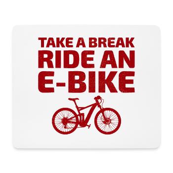 E-Bike Elektrofahrrad Fahrrad Radfahren Biker Mtb - Mousepad (Querformat) - Weiß - Vorne