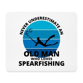 Spearfishing Fishing Old Man Grandpa Fathers day - Mouse Pad (horizontal) - white - Front