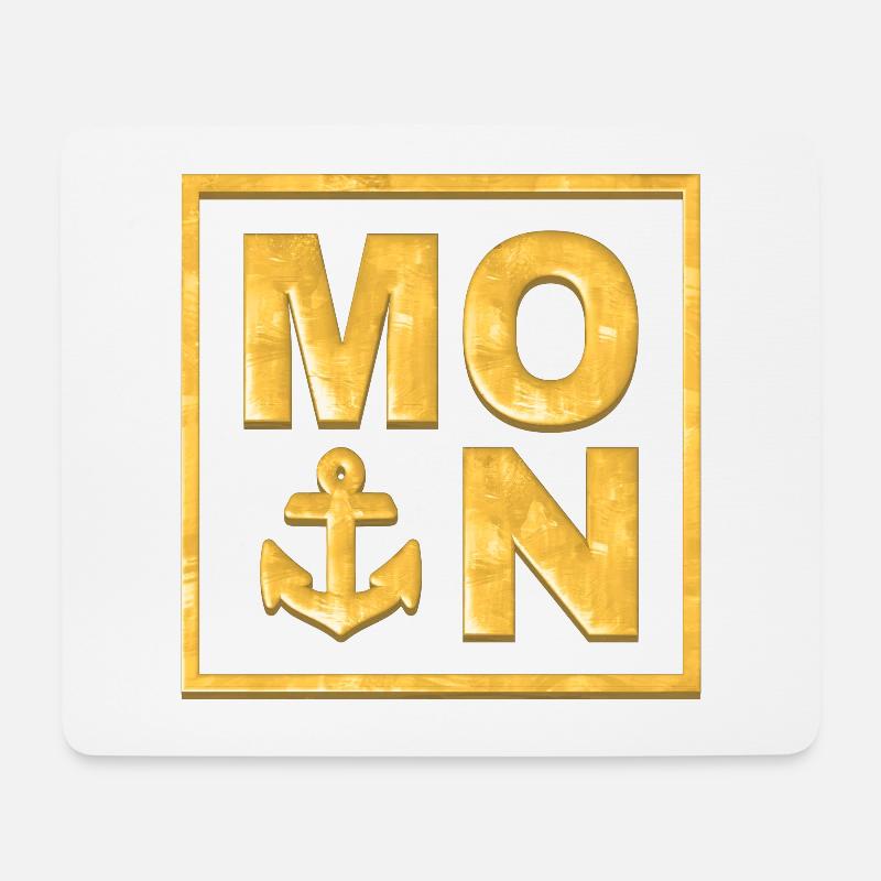 MOIN Anker Gold - Mousepad (Querformat) - Weiß