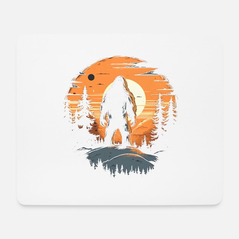 Outdoor Yeti Sonnenuntergang - Mousepad (Querformat) - Weiß